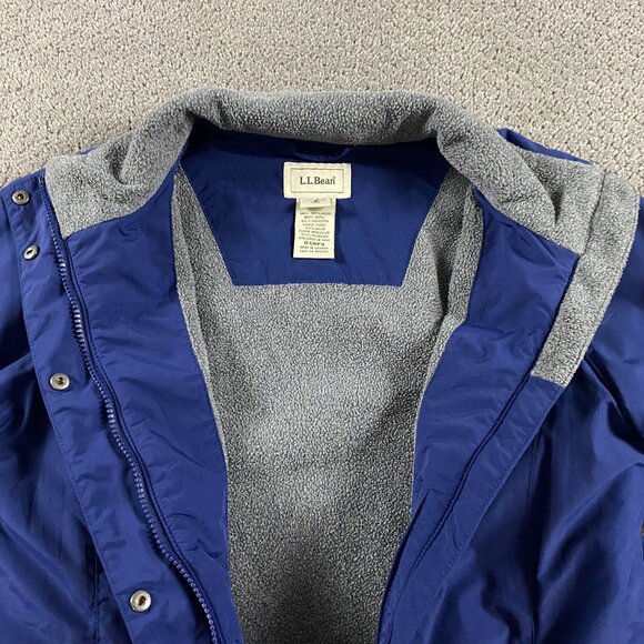 LL Bean Jacket Women's Small Blue Full Zip Fleece Lined Nylon Winter O GBP9 - Picture 8 of 16